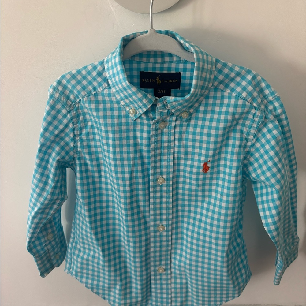 Ralph Lauren Kids size 2T Blue Checkered Shirt